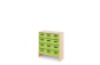 Storage Unit L with deep wooden trays - Green