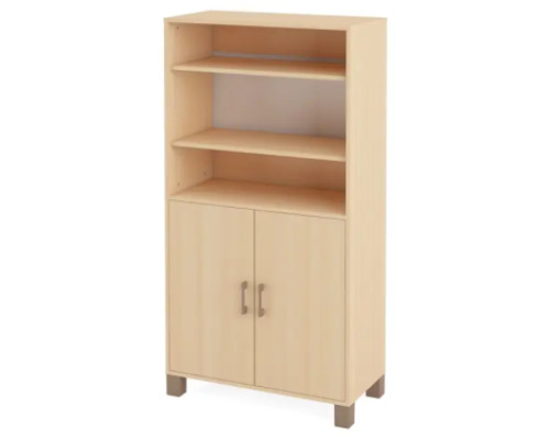High wardrobe with shelves and doors. Birch. Fresh Collection