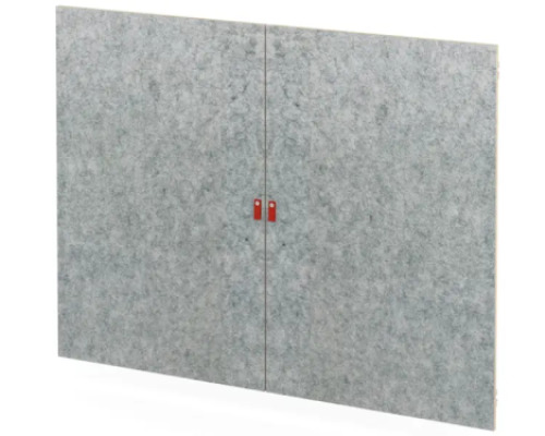Doors for cot storage cabinet, set of 2, grey with felt front. Cubo Acoustic Collection