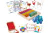 Mirror tray with acrylic cubes. Math and speech therapy set with activity scenarios