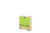 Storage Unit L with shelves + doors & container - Green