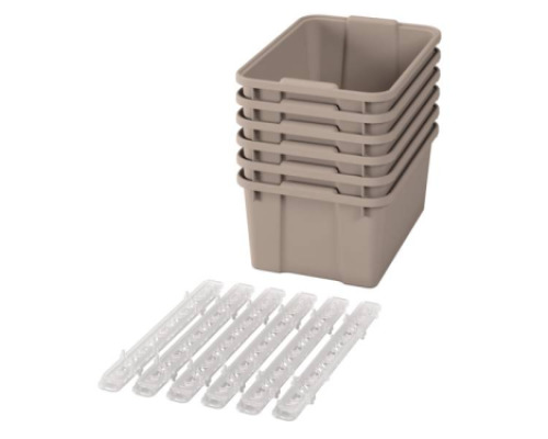 Big plastic containers with runners - eco beige - 06