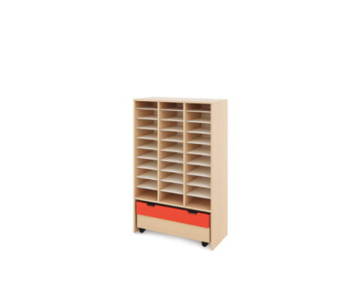 Storage Unit XL with compartments + container - Red
