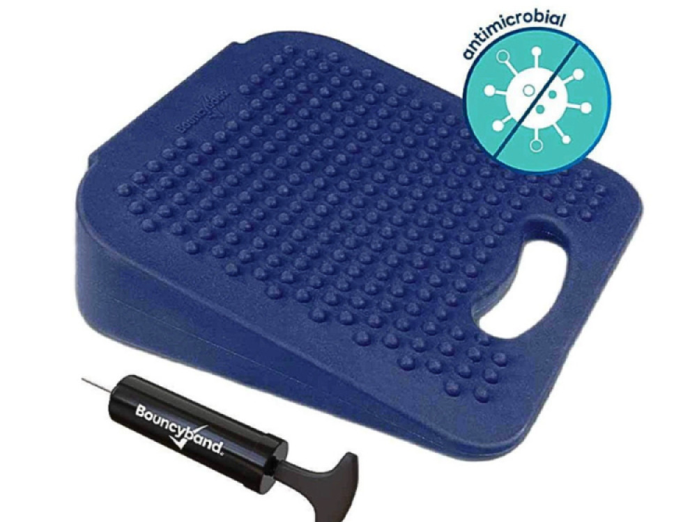 Portable Wiggle Wedge sensory Cushion 25cm Blue  – Flexible Alternative Seating – By Bouncyband