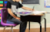 Portable Wiggle Wedge sensory Cushion 25cm Blue  – Flexible Alternative Seating – By Bouncyband