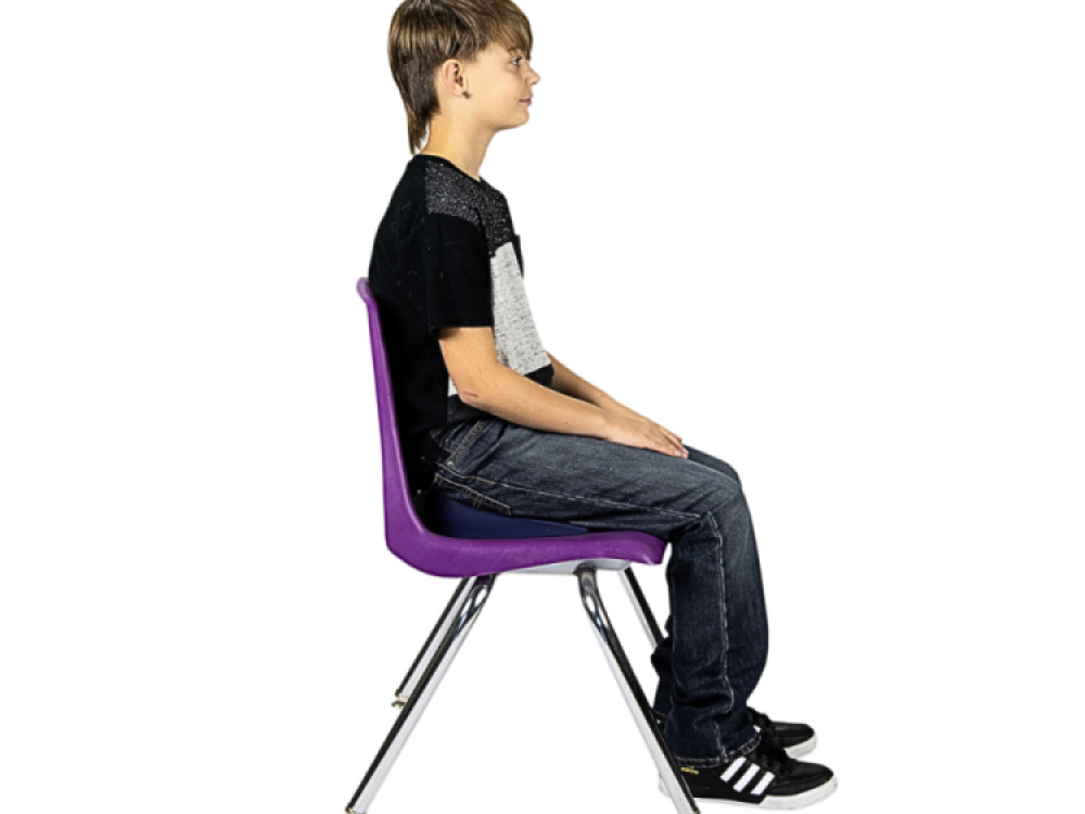 Portable Wiggle Wedge sensory Cushion 25cm Blue  – Flexible Alternative Seating – By Bouncyband