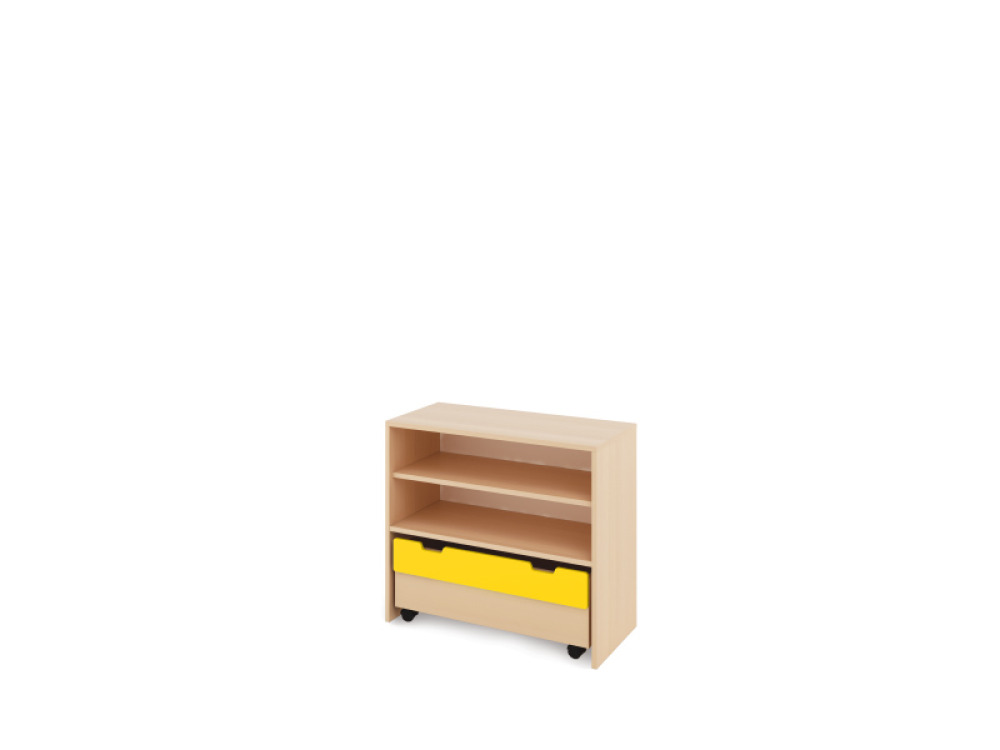 Storage Unit M with shelves + containers - Yellow