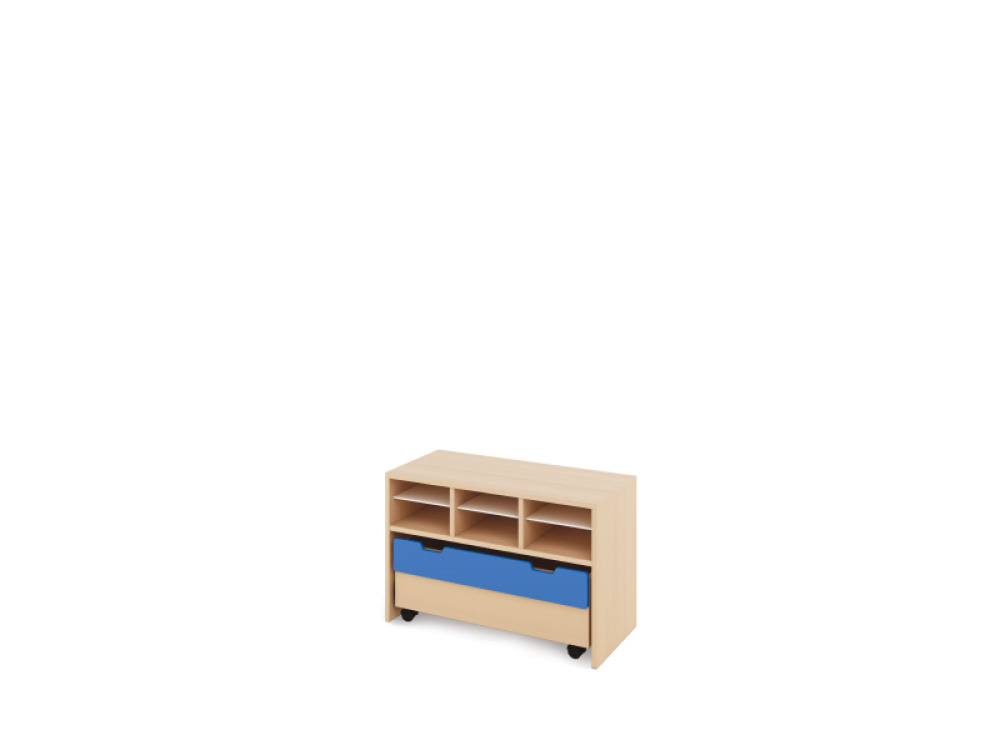 Storage Unit S with compartments + container - Blue