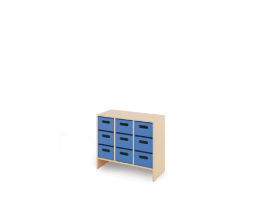 Storage Unit M with deep cardboard trays - Blue