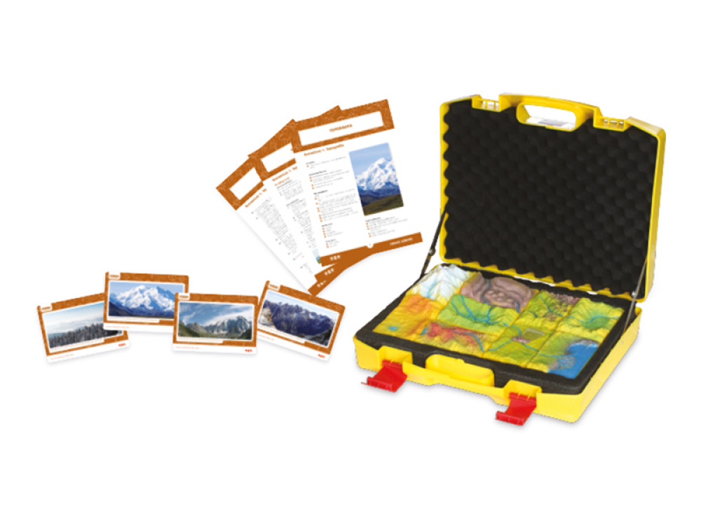Topography. The suitcase with teaching aids, worksheets and lesson scenarios