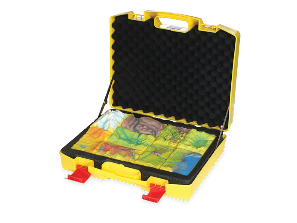 Topography. The suitcase with teaching aids, worksheets and lesson scenarios