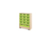 Storage Unit X with deep wooden trays + container - Green