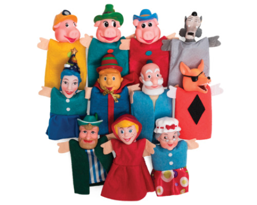 Little Red Riding Hood, Three Little Pigs, Pinocchio. Finger puppets