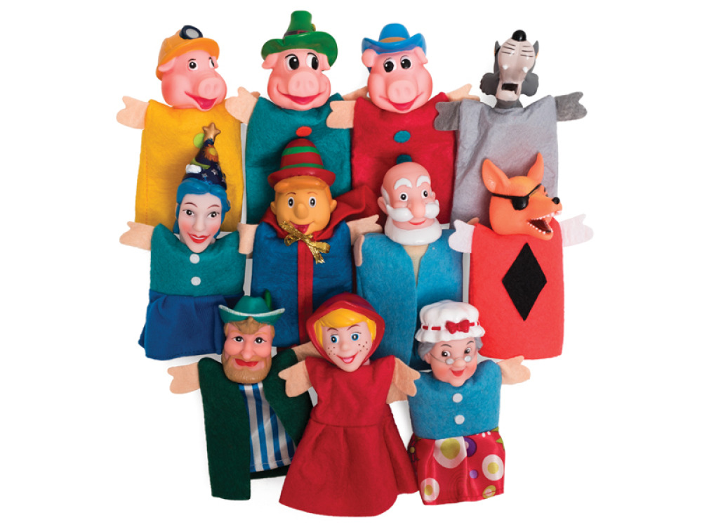 Little Red Riding Hood, Three Little Pigs, Pinocchio. Finger puppets