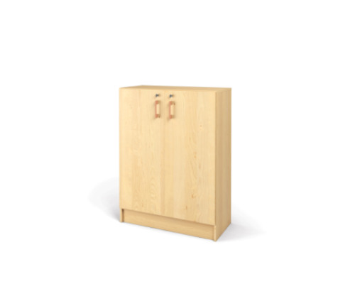 Birch storage unit with birch doors from the Prima collection.