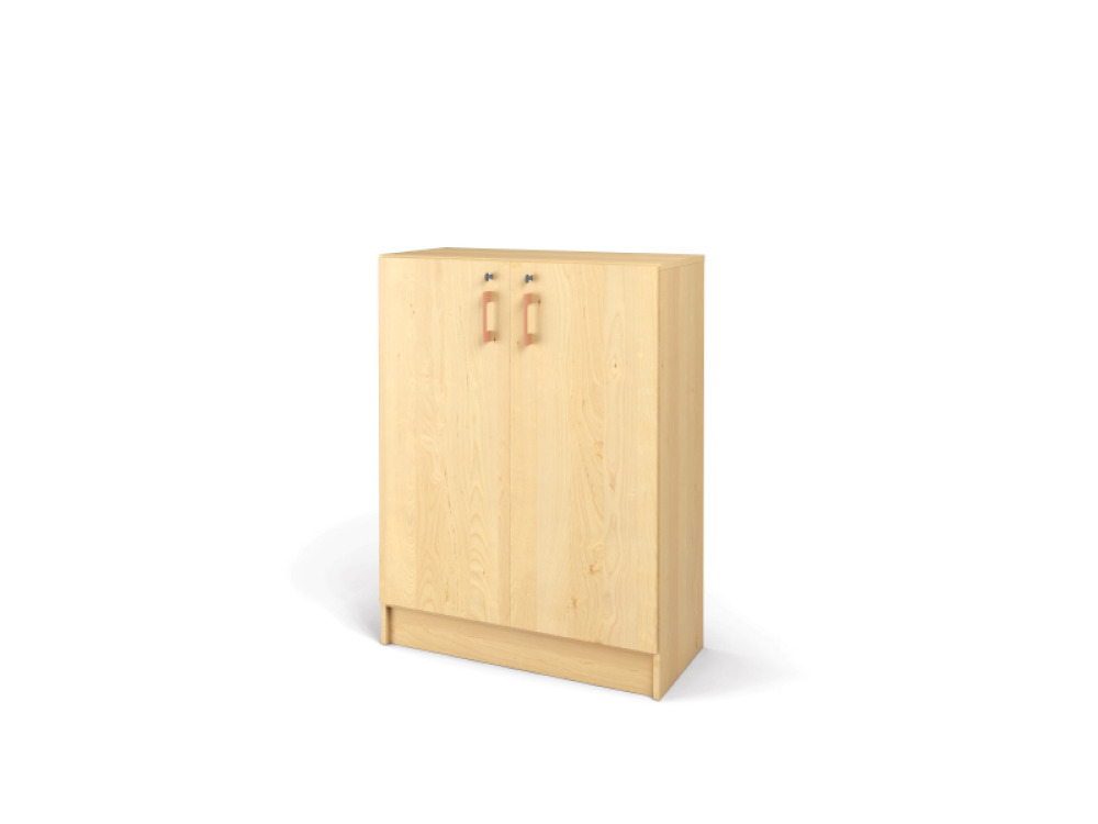 Birch storage unit with birch doors from the Prima collection.