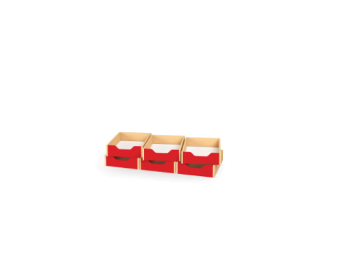 6 - small wooden trays - Red