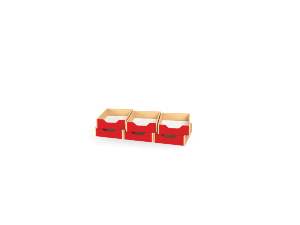 6 - small wooden trays - Red