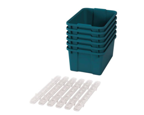 Big plastic containers with runners - eco blue-green - 06