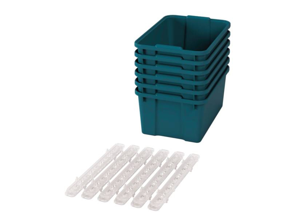 Big plastic containers with runners - eco blue-green - 06