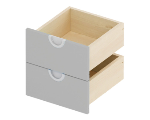 Cubo ACCESSORIES SHELVES AND DRAWERS grey narrow low 2 pcs.