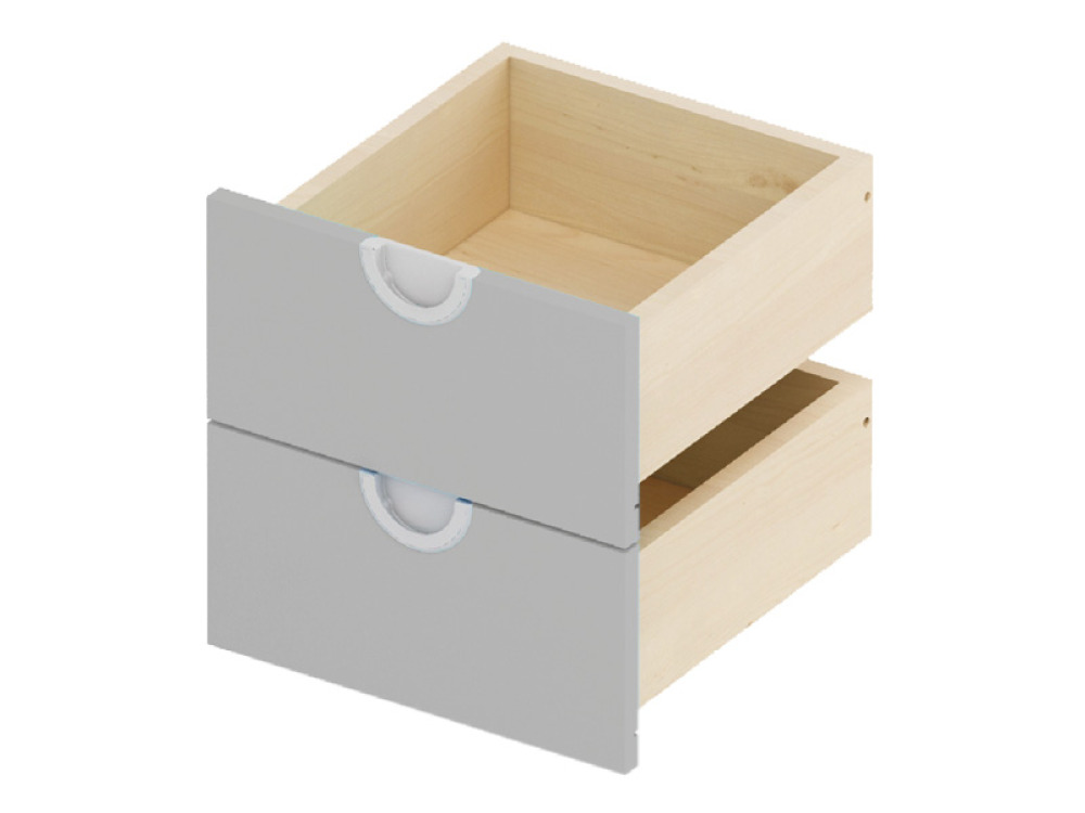 Cubo ACCESSORIES SHELVES AND DRAWERS grey narrow low 2 pcs.