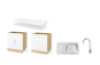 DUO set right 1.60 m with countertop in crystal white colour. Master Kitchen Collection