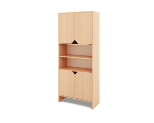Tall Storage Unit + half bottom & upper doors - Beech