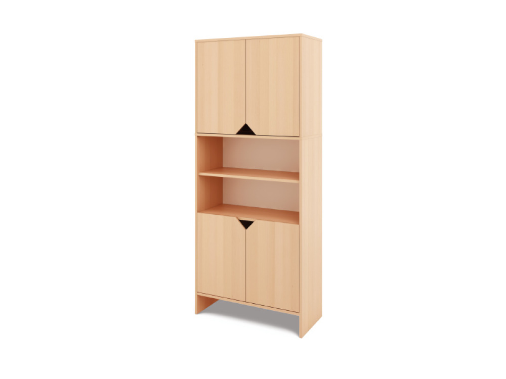 Tall Storage Unit + half bottom & upper doors - Beech