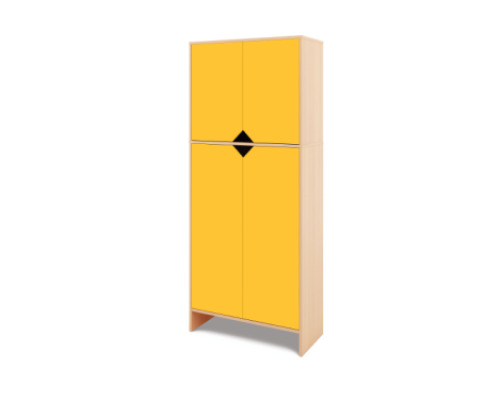 Tall Storage Unit + bottom & upper doors - Yellow