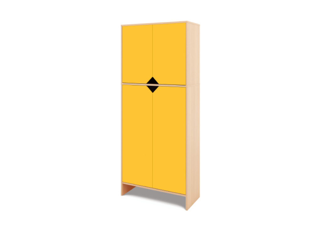Tall Storage Unit + bottom & upper doors - Yellow