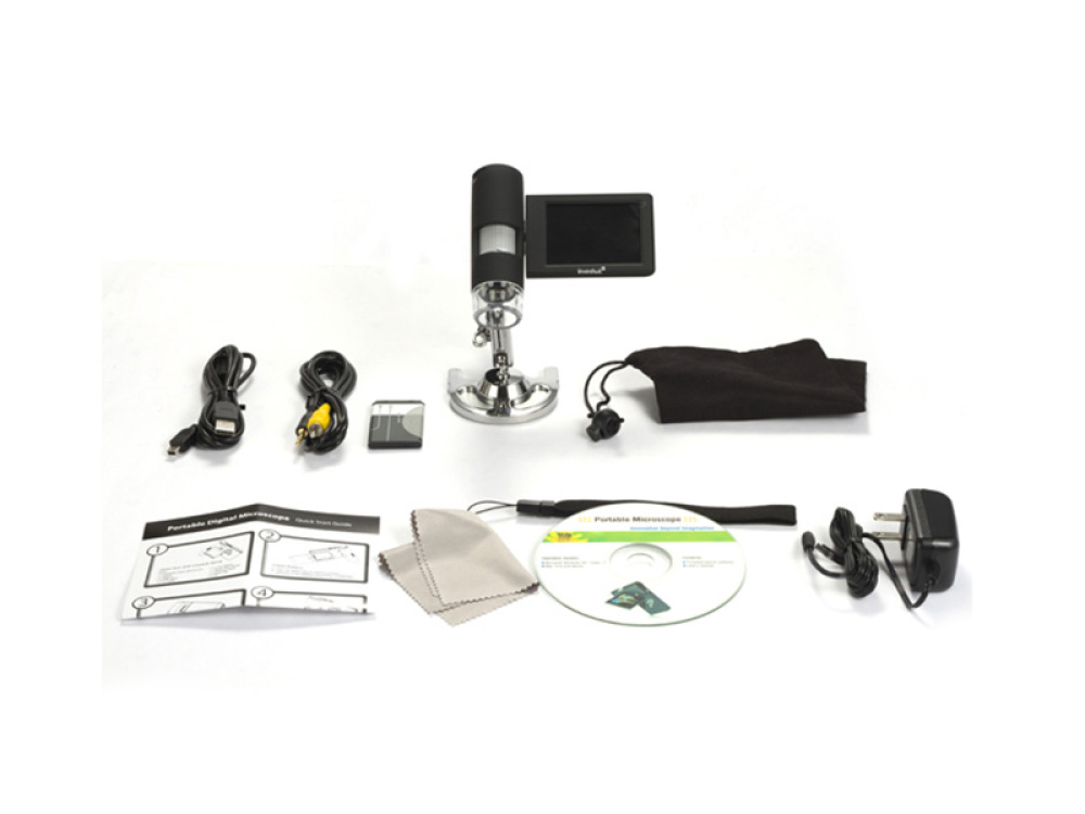 Portable digital microscope USB 10x,300x,500x (digitally up to 1200x) with LCD display and 5 Mpx camera