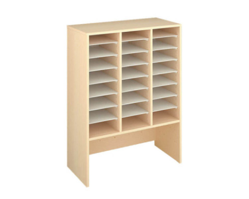 Storage Unit X with compartments for container - Beech