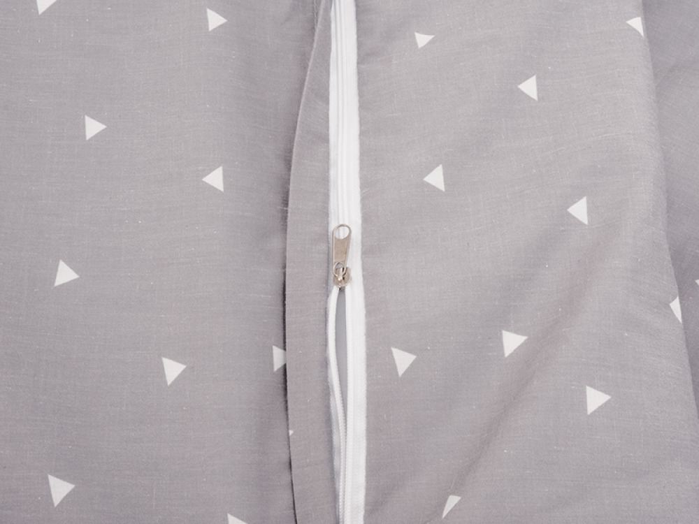 Pillowcases and quilt covers. Grey with a print