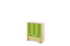 Storage Unit L with shallow cardboard trays + container - Green