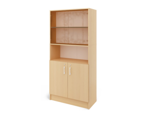 Prima features Unit with wooden doors and a glass doors birch