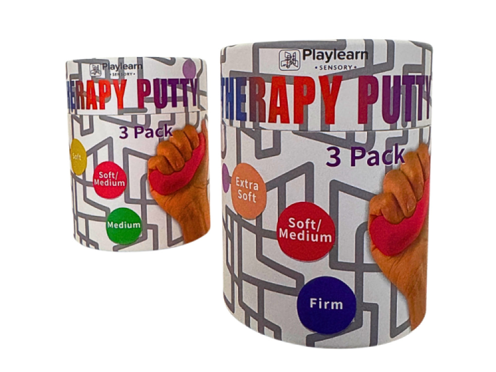 Therapy Putty (Set of 3) Extra Soft (Tan), Soft/Medium (Red) and Firm (Blue)