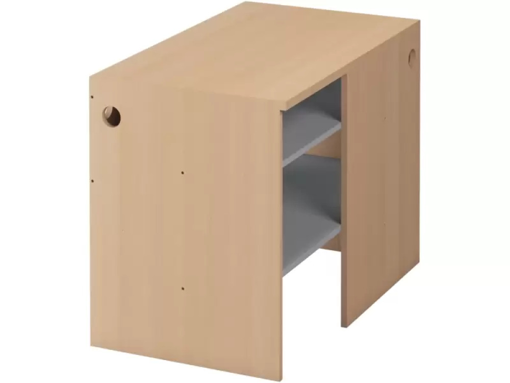 Inside corner cabinet. Mila computer & language Lab
