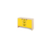 Storage Unit M with shelves and doors + deep cardboard trays - Yellow