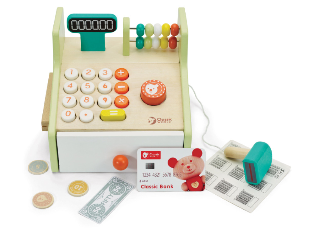 Wooden cash register