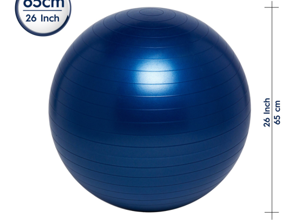 65cm Balance Ball No-Roll Weighted Seat-Blue