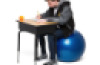 65cm Balance Ball No-Roll Weighted Seat-Blue