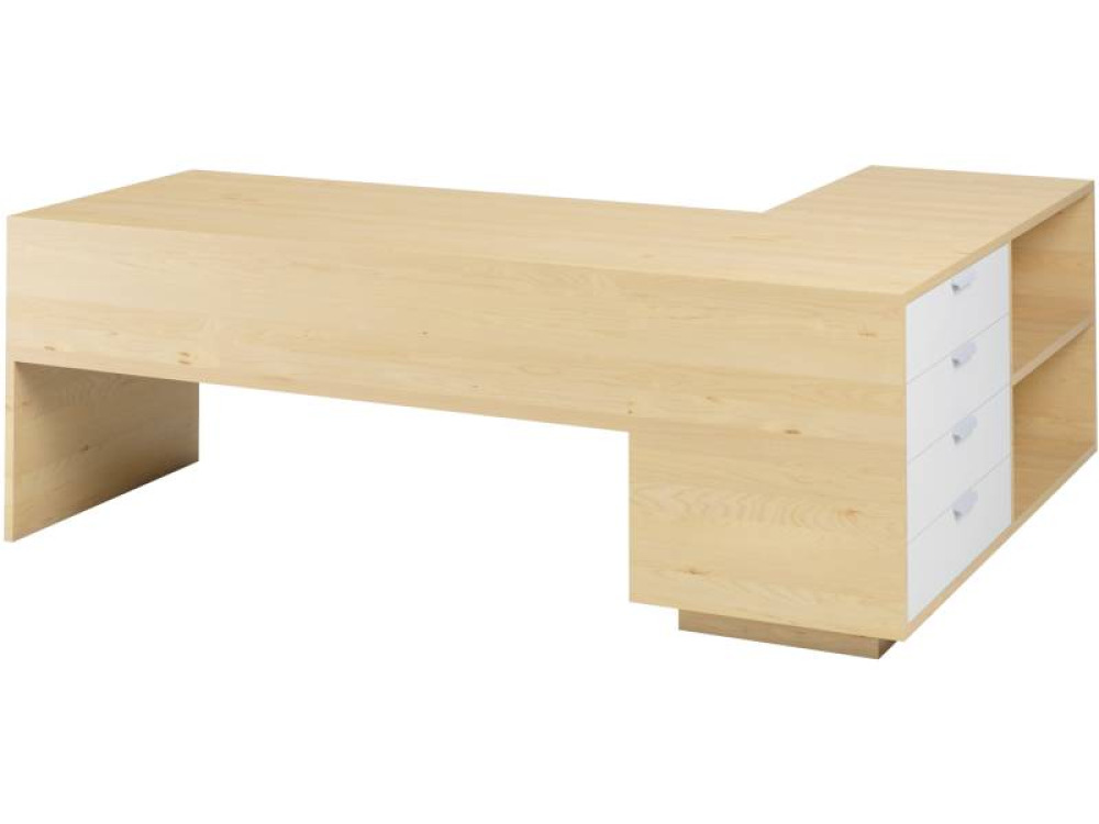 Headmaster s desk with drawers - birch and white. Exclusive