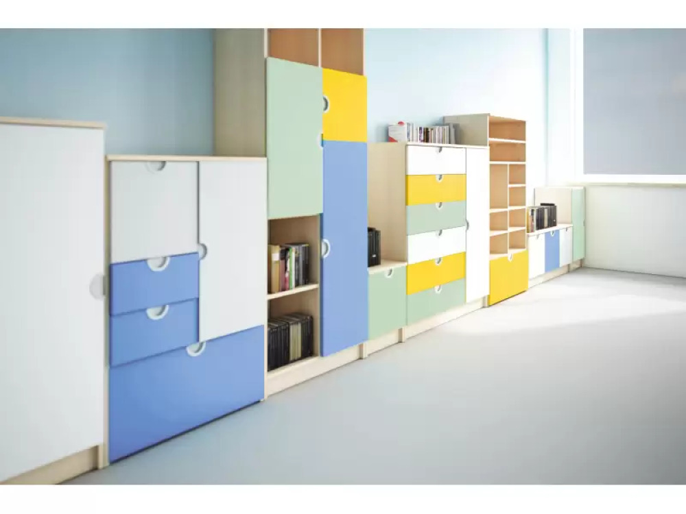 Cubo ACCESSORIES SHELVES AND DRAWERS orange wide low 2 pcs.