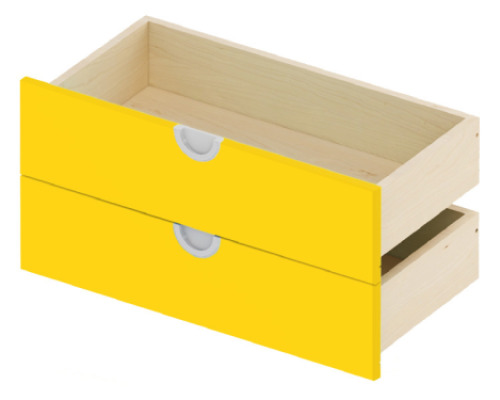 Cubo ACCESSORIES SHELVES AND DRAWERS orange wide low 2 pcs.