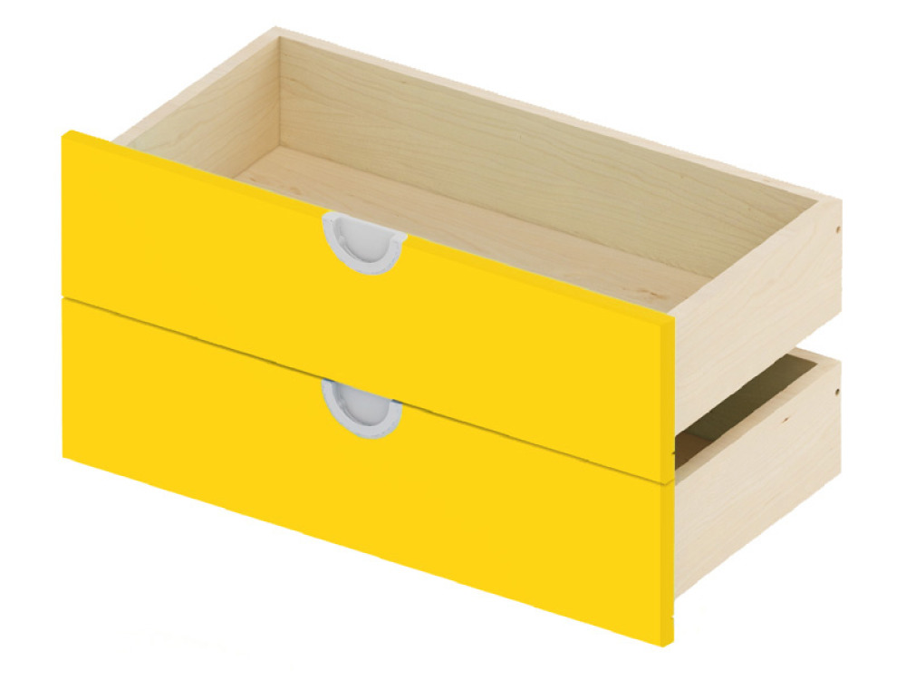 Cubo ACCESSORIES SHELVES AND DRAWERS orange wide low 2 pcs.