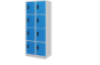 Tall 8-person metal cloakroom - blue