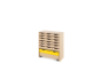 Storage Unit L with shallow cardboard trays + container - Eko