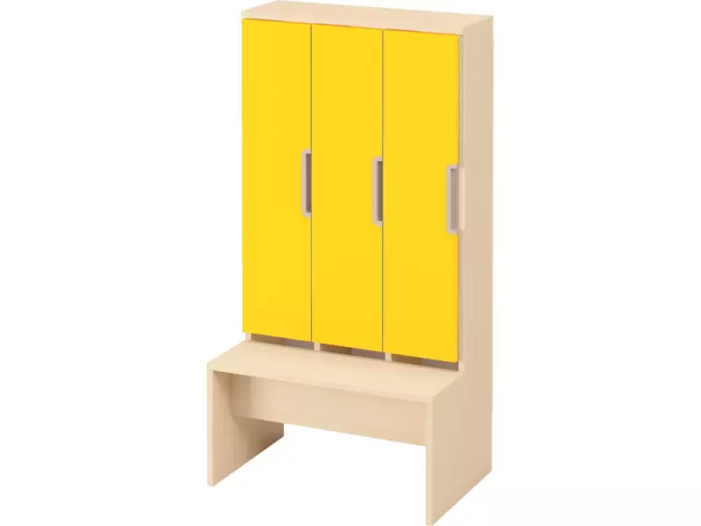 Doors with handle for cloakroom Vita 3 - Yellow