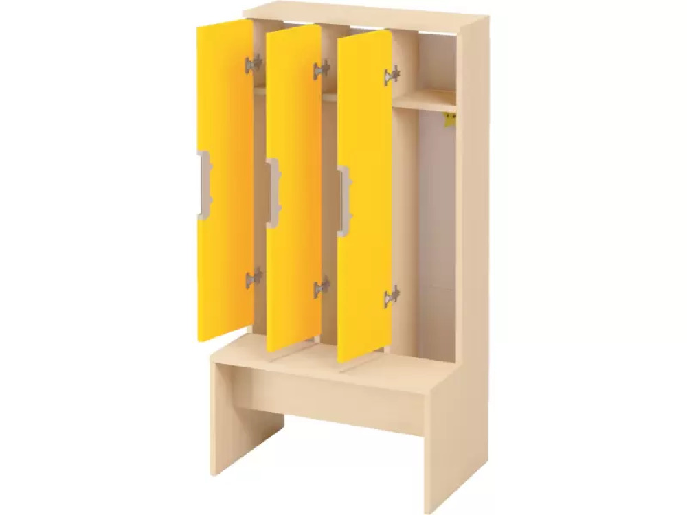 Doors with handle for cloakroom Vita 3 - Yellow